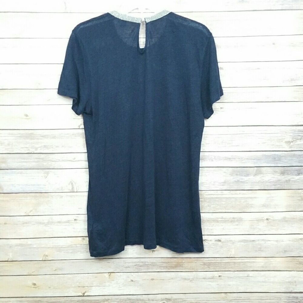 J. Crew Silver Necked Top Size Medium - Picture 6 of 8